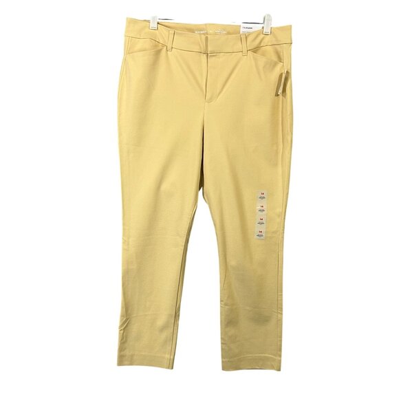 Old Navy Womens High-Rise Pixie Skinny Ankle Pants Size 14 Yellow Stretch Fabric - Picture 1 of 12